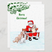 メリークリスマス!サンタクロースと猫と犬 (正面/裏面)