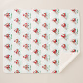 メリークリスマス!サンタクロースと猫と犬 シェルパブランケット (正面(横))