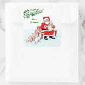 メリークリスマス!サンタクロースと猫と犬 スクエアシール (バッグ)