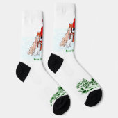 メリークリスマス!サンタクロースと猫と犬 ソックス (右)