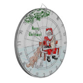 メリークリスマス!サンタクロースと猫と犬 ダーツボード (正面左)