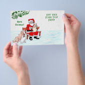 メリークリスマス!サンタクロースと猫と犬 チラシ (ハンドル)