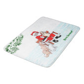 メリークリスマス!サンタクロースと猫と犬 バスマット (アングル)