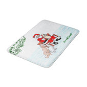 メリークリスマス!サンタクロースと猫と犬 バスマット (アングル)