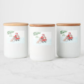 メリークリスマス!サンタクロースと猫と犬 フードラベル (ボトル)