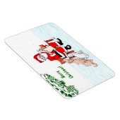 メリークリスマス!サンタクロースと猫と犬 マグネット (右側)