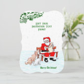 メリークリスマス!サンタクロースと猫と犬 招待状 (スタンド正面)