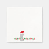 メリークリスマス、サンタクロースキャラクター スタンダードカクテルナプキン (正面)