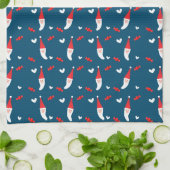 メリークリスマス |サンタクロース模様 キッチンタオル (折り畳み)