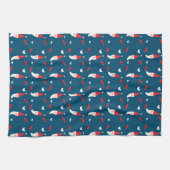 メリークリスマス |サンタクロース模様 キッチンタオル (横)