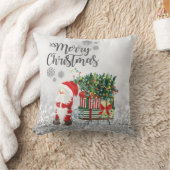 メリークリスマス，サンタクロース，そり，プレゼント クッション (ブランケット)