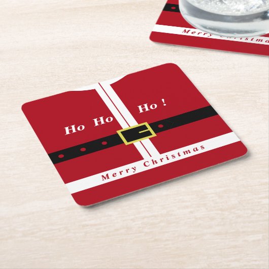 メリークリスマス – サンタクロース – みんなのためのギフト スクエアペーパーコースター (アングル)
