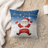 メリークリスマス、サンタクロース、キラキラ、白 クッション (ブランケット)