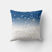 メリークリスマス、サンタクロース、キラキラ、白 クッション (裏面)