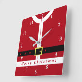 メリークリスマス – サンタクロース スクエア壁時計 (傾斜)