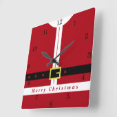 メリークリスマス – サンタクロース スクエア壁時計 (傾斜)