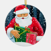 メリークリスマス – サンタクロース セラミックオーナメント (正面)