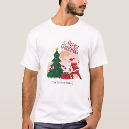 メリークリスマス・サンタクロース・モノグラム Tシャツ