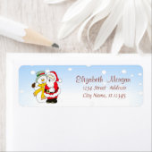 メリークリスマス，サンタクロース，雪だるま ラベル (インサイチュ)