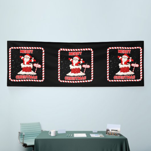 メリークリスマス サンタコレクション 4x12 ヴィニール バナー 横断幕 (トレードショー)