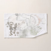 メリークリスマス、サンタハット雪だるま バスタオルセット (ハンドタオル)