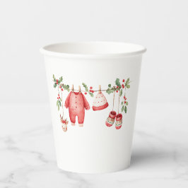 メリークリスマス サンタベイビー 水彩 ペーパカップ 紙コップ