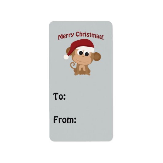 メリークリスマス！サンタモンキー ラベル (正面)
