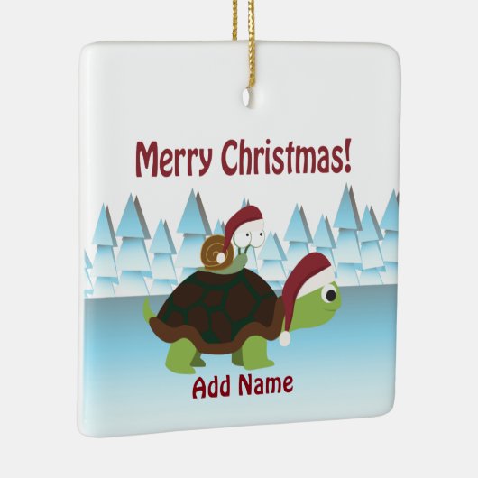 メリークリスマス!サンタートルとサンタカタツイル セラミックオーナメント (右)