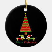 メリークリスマス（サンタ犬） セラミックオーナメント (正面)