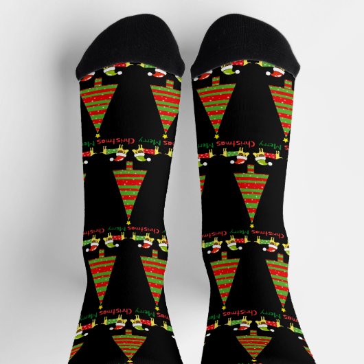 メリークリスマス（サンタ犬） ソックス (上部)