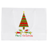 メリークリスマス（サンタ犬） ラージペーパーバッグ (裏面)