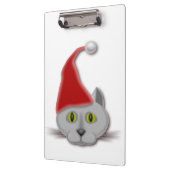 "メリークリスマス" サンタ猫 クリップボード (左)