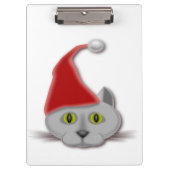 "メリークリスマス" サンタ猫 クリップボード (正面)