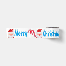メリークリスマス サンタ キャンディケーン 3" サテンリボン
