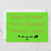 メリークリスマス サンタ クローブ 鹿 赤い雪だるま ツリー シーズンカード (裏面)
