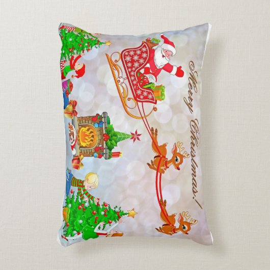 メリークリスマス・サンタ、プレゼント アクセントクッション (正面(垂直))