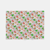 メリークリスマス・サンタ、プレゼント フリースブランケット (正面(横))