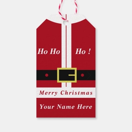 メリークリスマス – サンタ – プレゼント – 名前を追加 ギフトタグ (裏面)