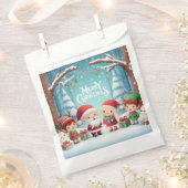 メリークリスマス/サンタ/小妖精や小人雪 フェイバーバッグ (クリップ留めされた状態)