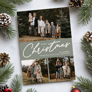 メリークリスマス・サージグリーン3枚の写真 シーズンカード