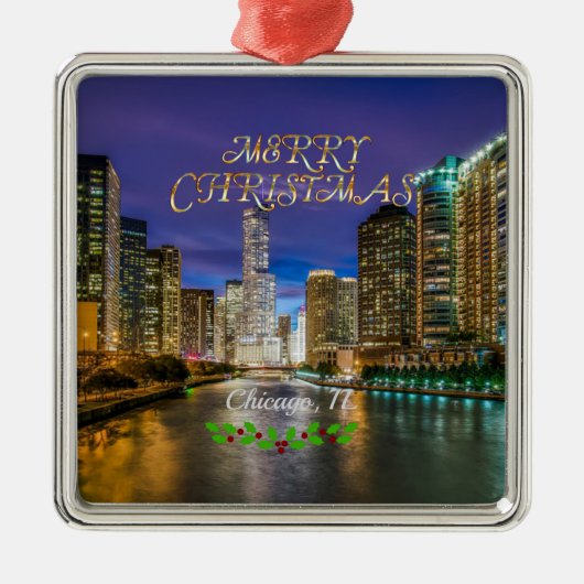 メリークリスマス!シカゴリバー、 メタルオーナメント (正面)
