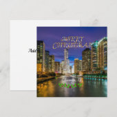 メリークリスマス、シカゴ川、テンプレート シーズンカード (正面/裏面)