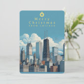 メリークリスマス シカゴ フォト フラット ホリデー カード (スタンド正面)