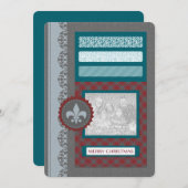 メリークリスマス (シルエットスクリーン) 招待状 (正面/裏面)