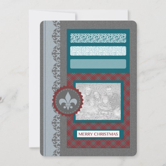 メリークリスマス (シルエットスクリーン) 招待状 (正面)