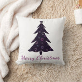 メリークリスマス、シルエットツリー、カラフルバブル クッション (ブランケット)