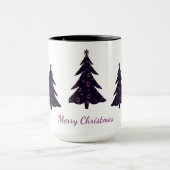 メリークリスマス、シルエットツリー、虹の泡 マグカップ (中央)