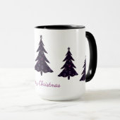 メリークリスマス、シルエットツリー、虹の泡 マグカップ (正面右)