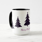 メリークリスマス、シルエットツリー、虹の泡 マグカップ (正面左)
