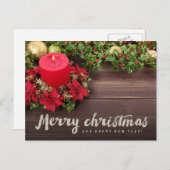 メリークリスマス(シルバーグリッター) シーズンポストカード (正面/裏面)